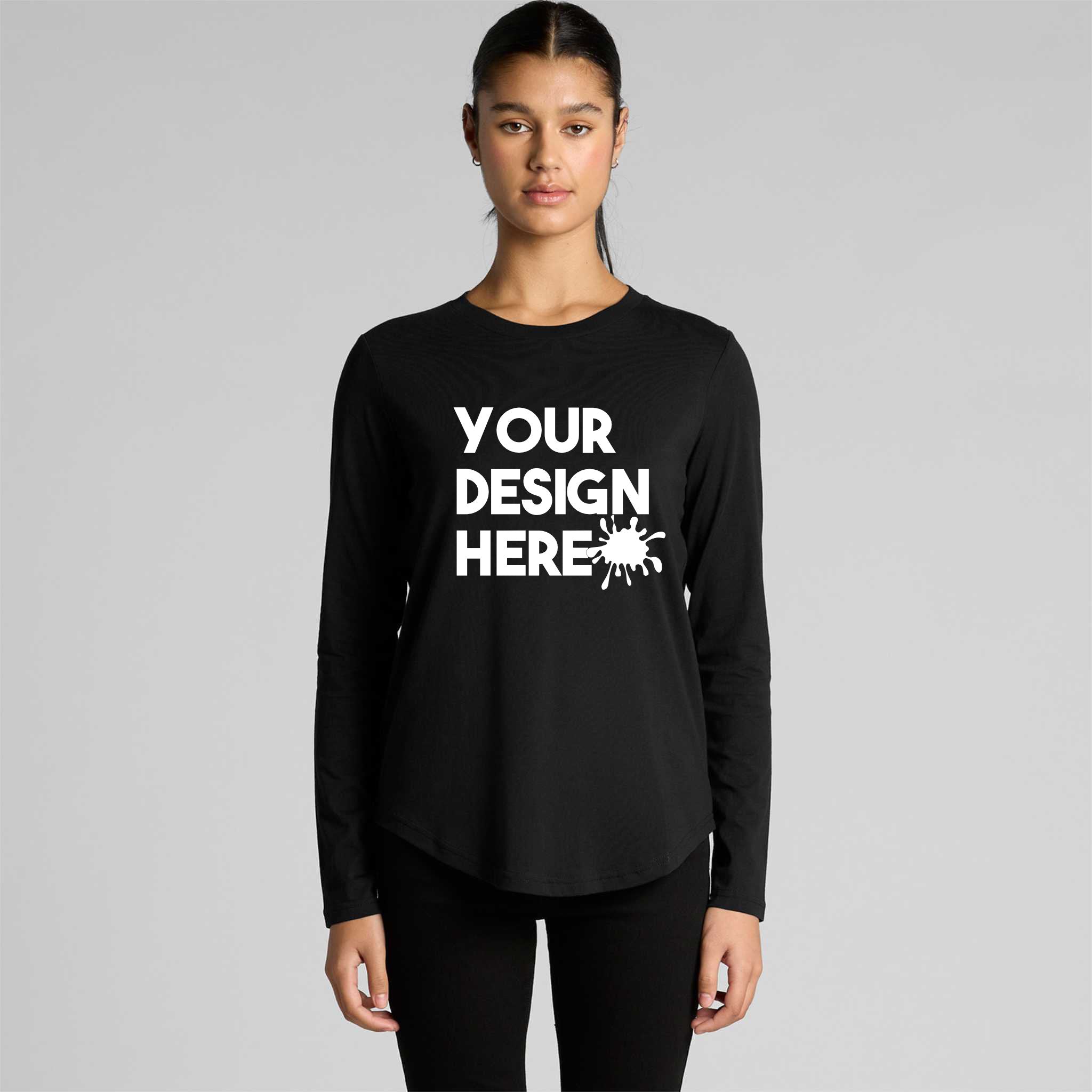 WOMENS LONG SLEEVE CUSTOM T SHIRT