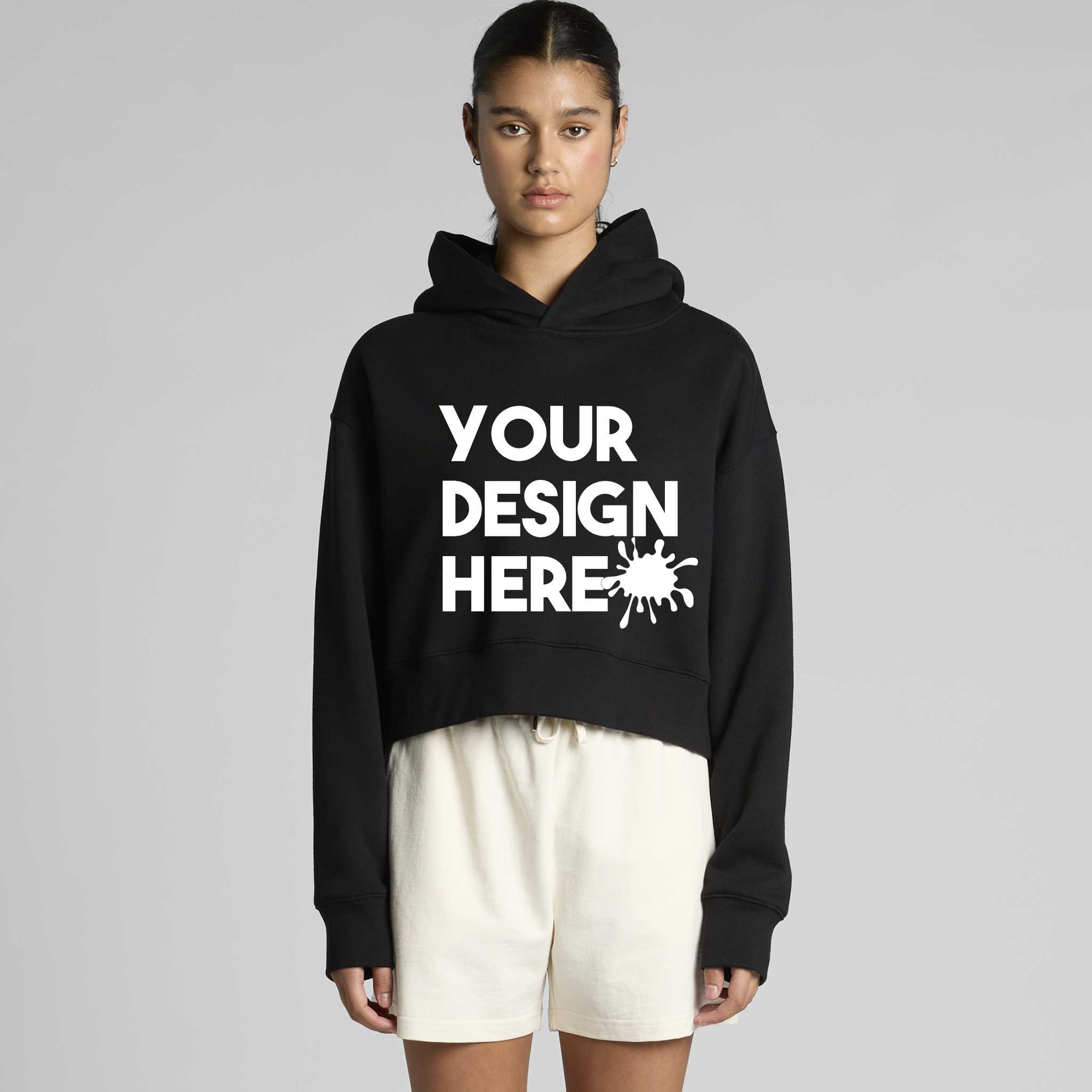 WOMENS CROPPED RELAX CUSTOM HOODIE