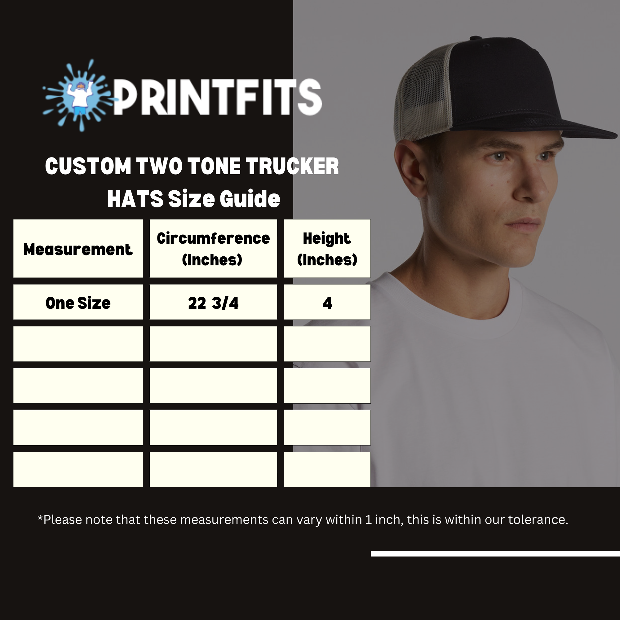 CUSTOM TRUCKER HATS (TWO TONE)
