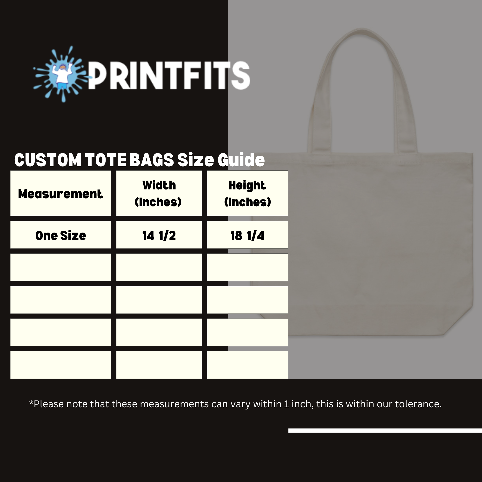 CUSTOM LARGE TOTE BAGS