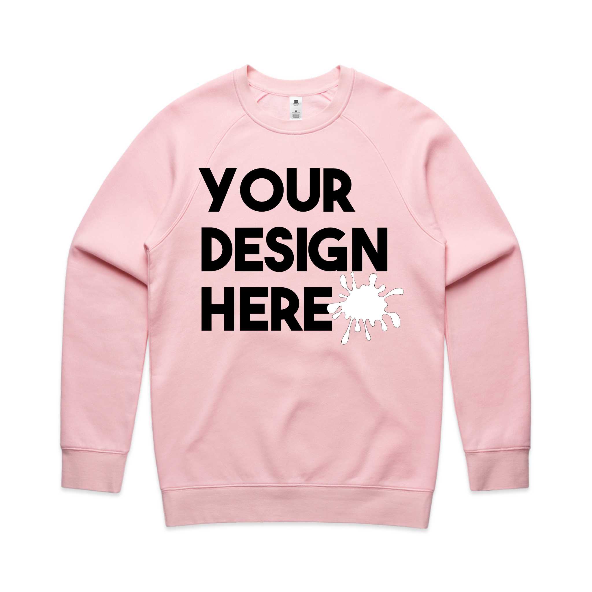 pink custom crewneck sweatshirt 