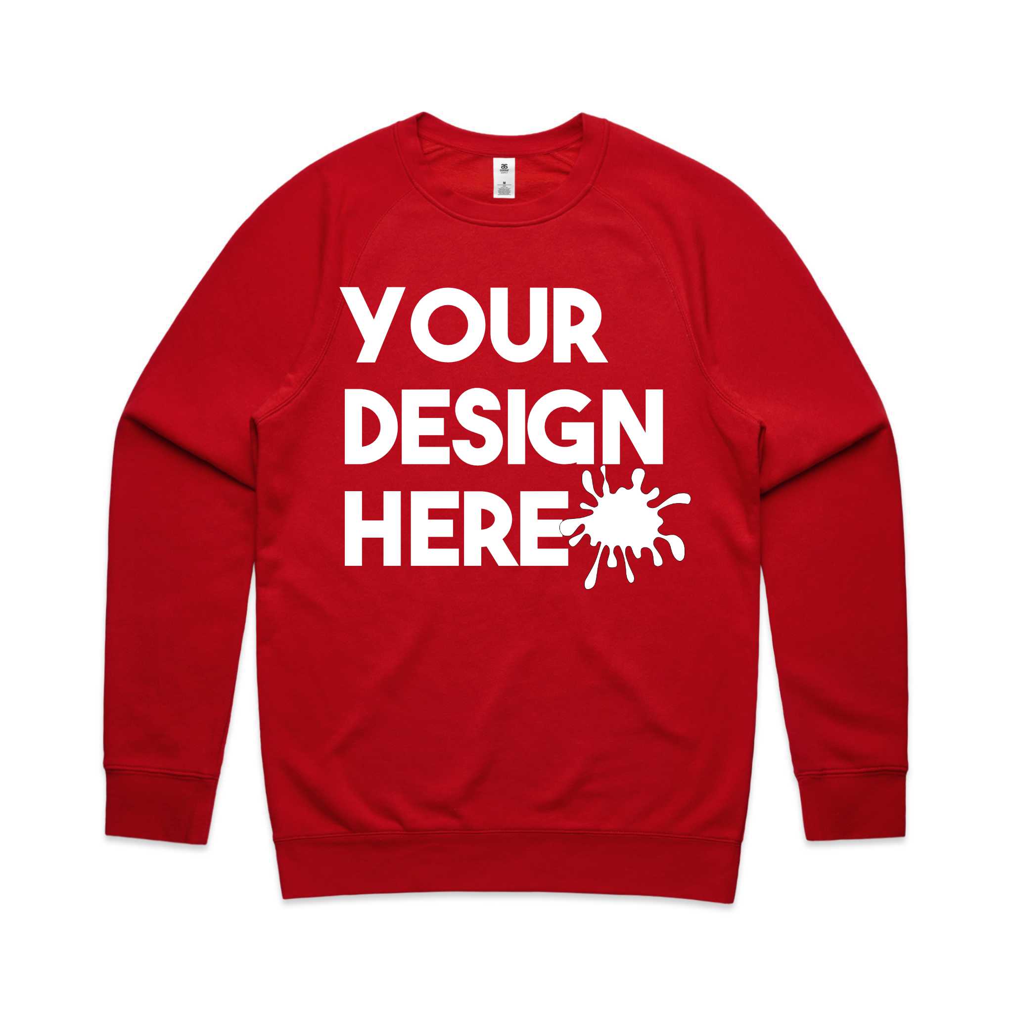 red custom crewneck sweatshirt 