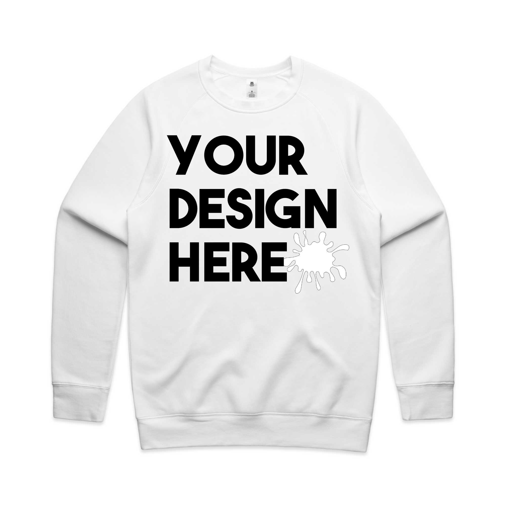 White custom crewneck sweatshirt 