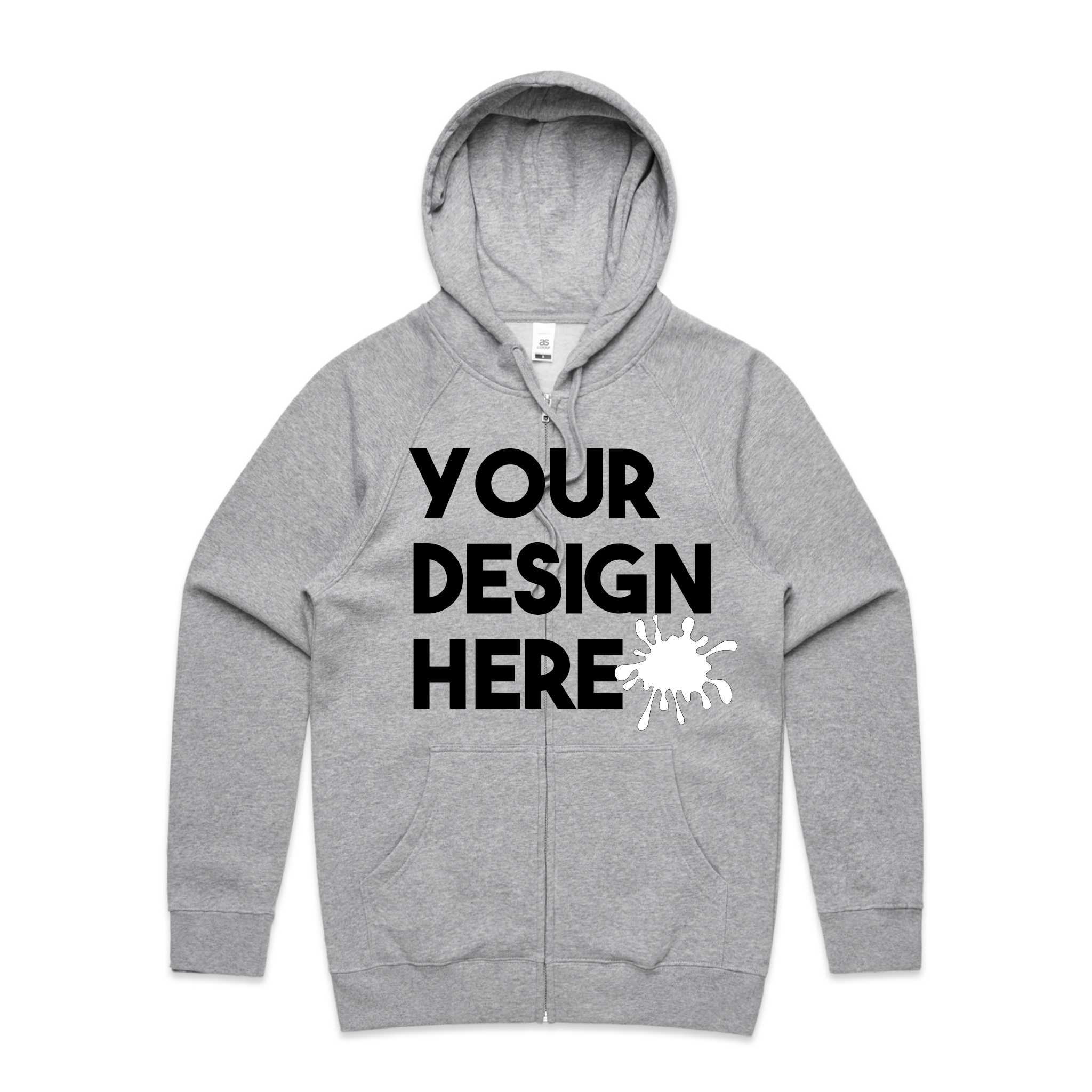 custom zip up hoodie athletic heather