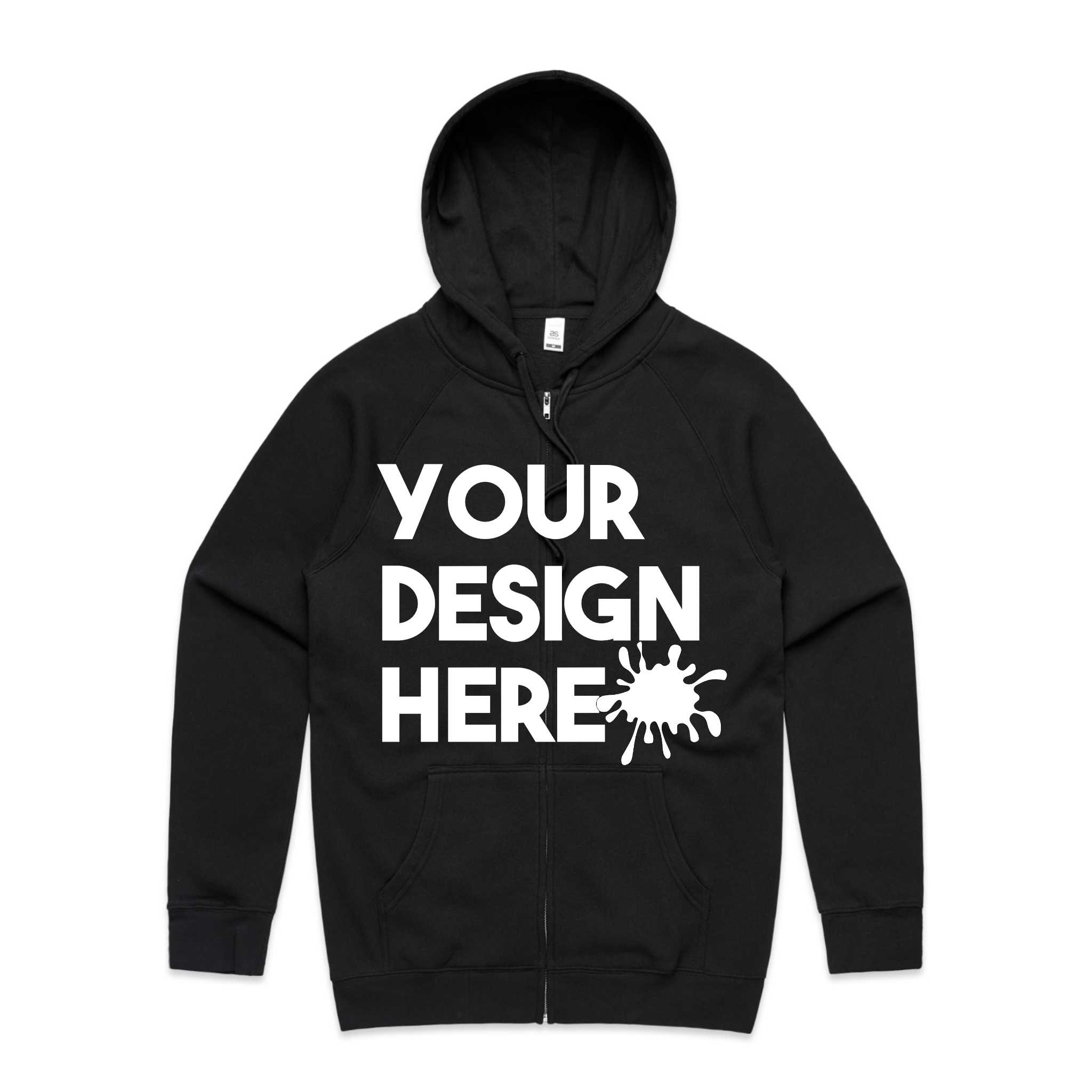 custom zip up hoodie black 
